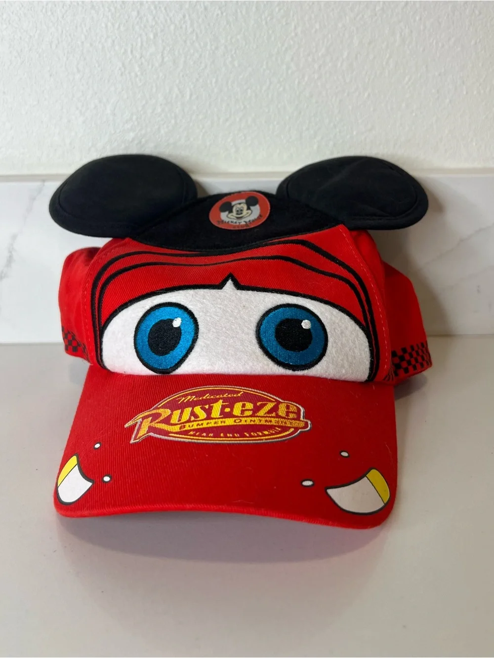 Disney Parks Red Lightning McQueen Kids Hat with Black Ears